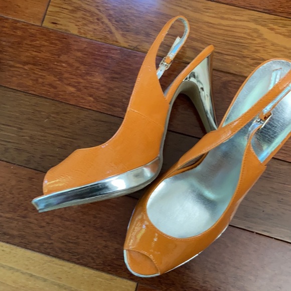 Orange silver heels- 11cm - Picture 3 of 9